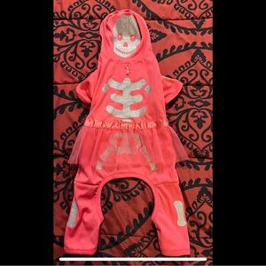 Martha Stewart Dog Skeleton Costume Pink - M